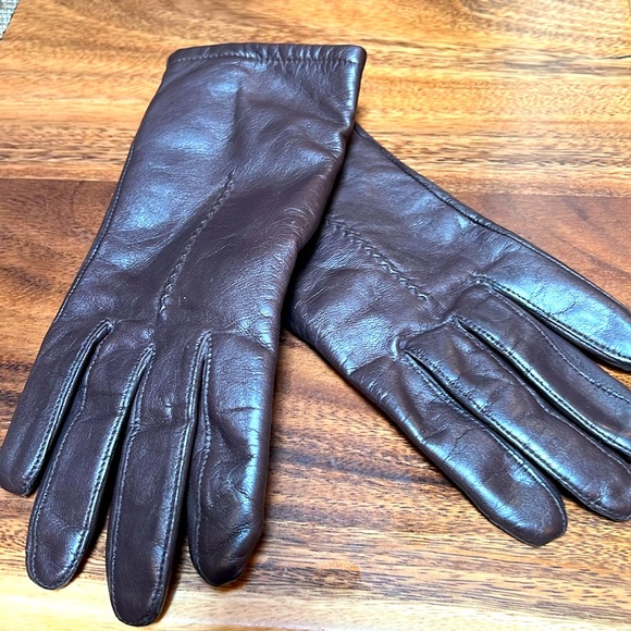 Brown leather gloves, warm lining - Picture 1 of 2